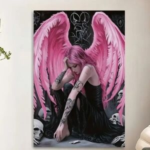 Pink Winged Angel Art Print/Canvas